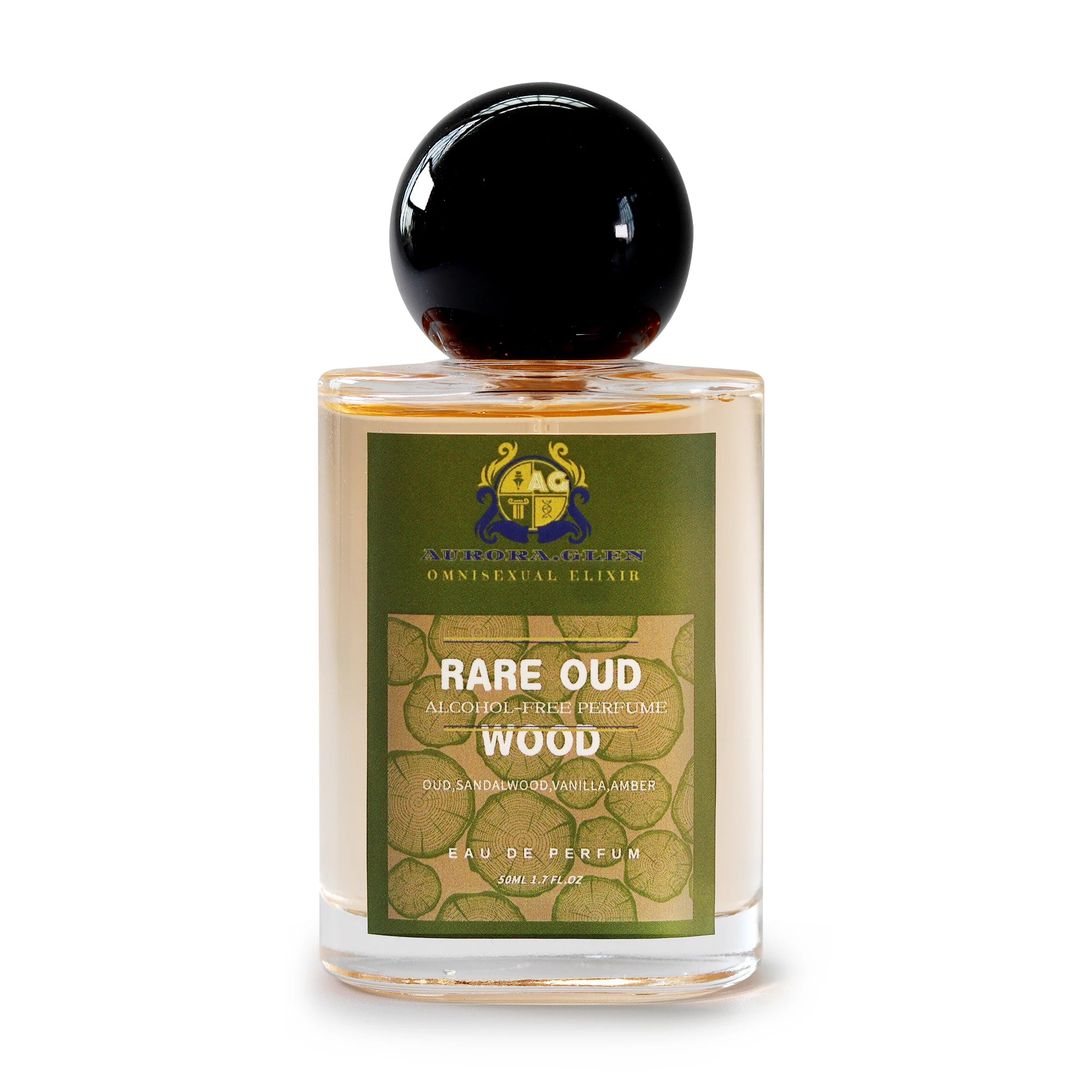 Rare Oud Wood Alcohol-free Unisex Perfume Aromatic Woody Fragrance with Oud, Sandalwood & Amber Long-Lasting EDP 50ml parfum