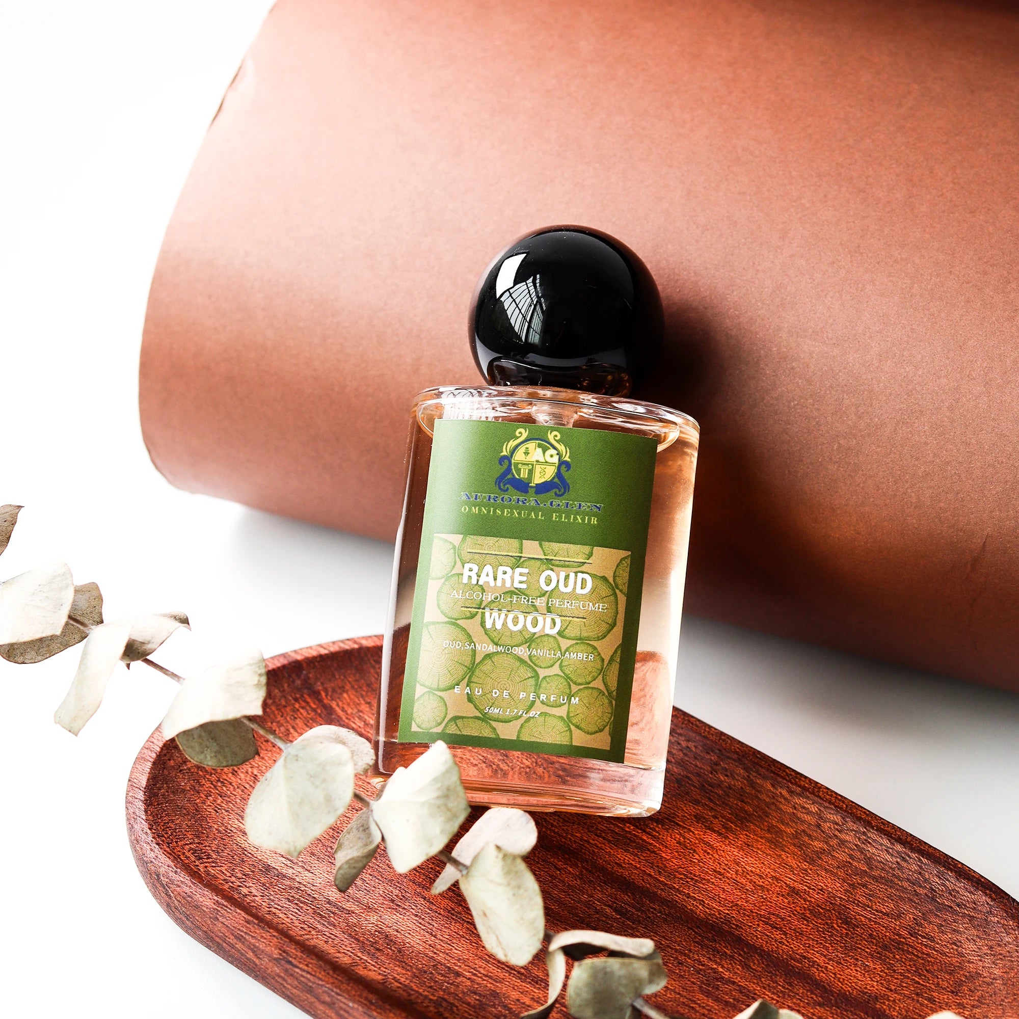 Rare Oud Wood Alcohol-free Unisex Perfume Aromatic Woody Fragrance with Oud, Sandalwood & Amber Long-Lasting EDP 50ml parfum