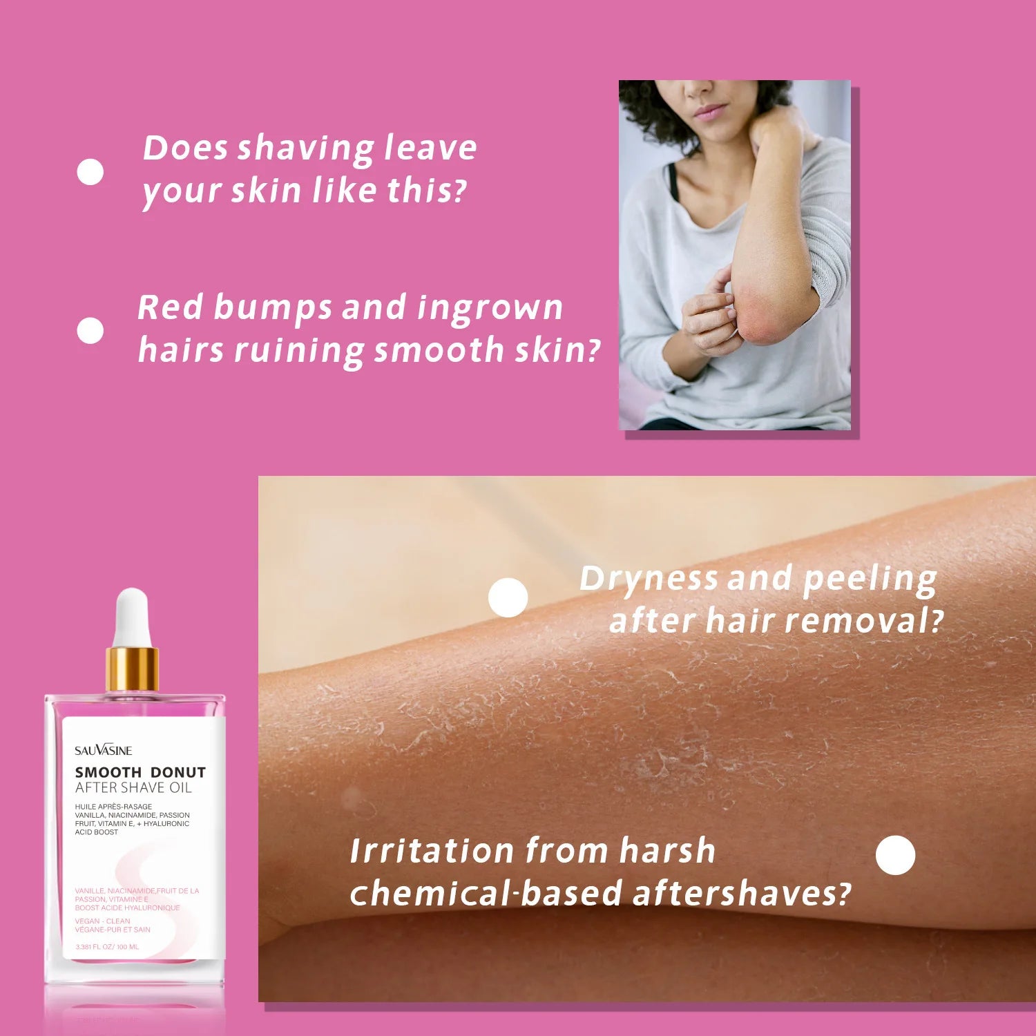 Niacinamide Vitamin E Moisturizing Smoothing After Shave Oil for Women