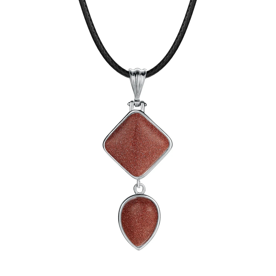 Natural Stone Pendant Charm, Mixed Style Drop Pendant Turquoise Agate Crystal Stone Necklace for Women Jewelry