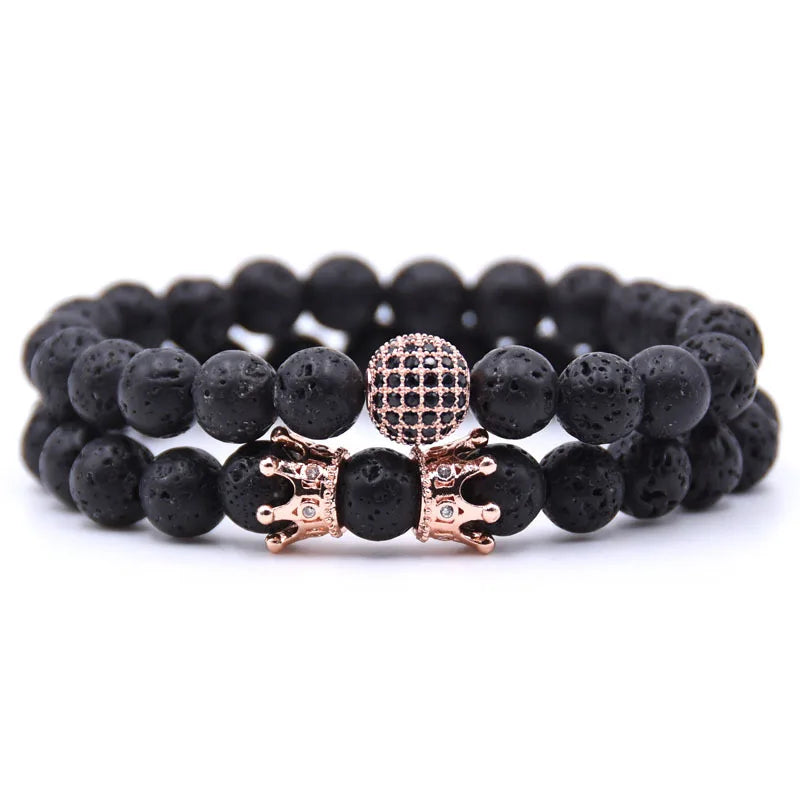 Bracciale con perle di petra nera