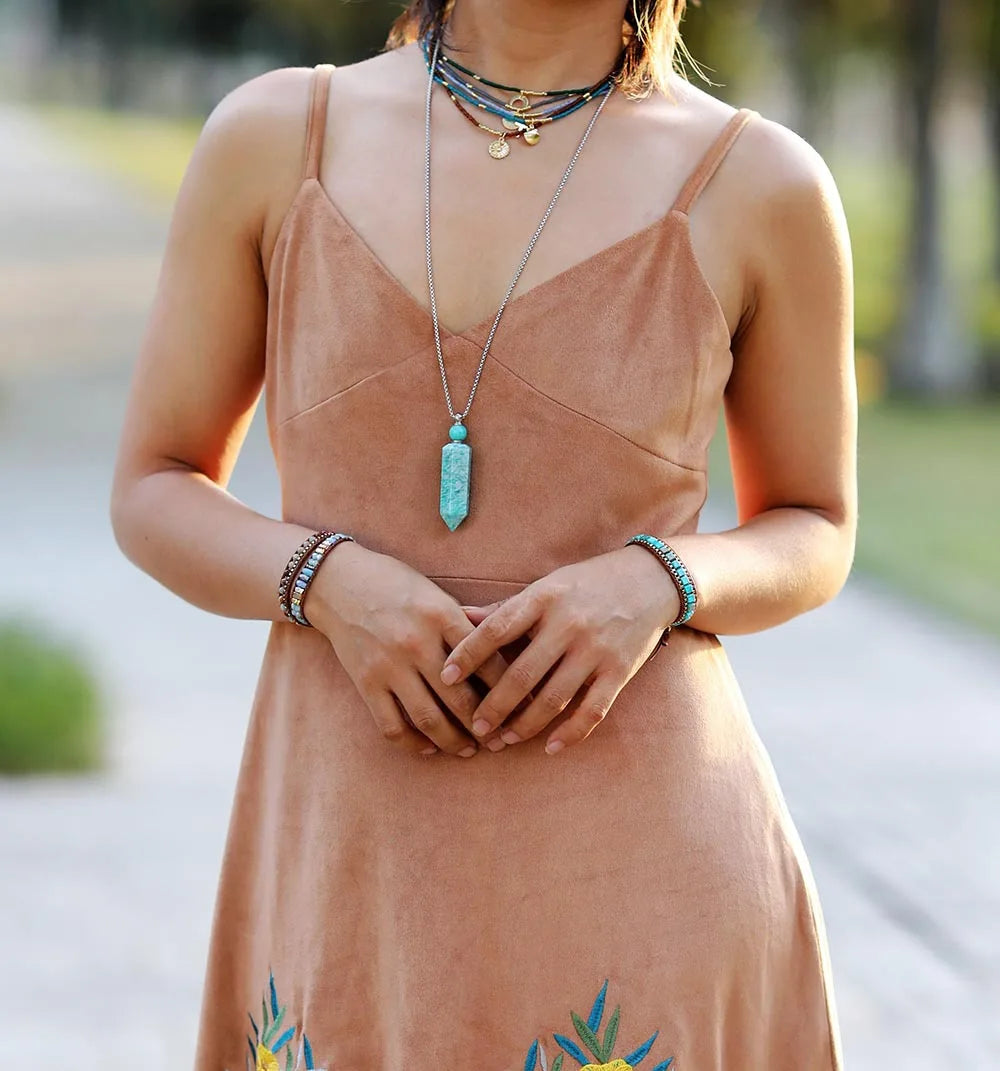 Fashion Imperial Stone Hand-woven Leather Bracelet for Men and Women  AdjustableStylish Natural Gemstone Boho Chic Jewelry