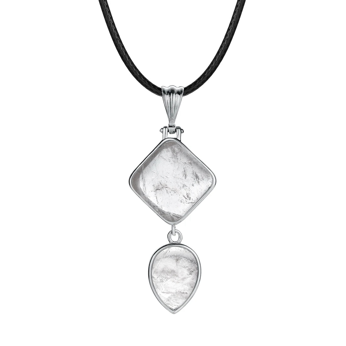 Natural Stone Pendant Charm, Mixed Style Drop Pendant Turquoise Agate Crystal Stone Necklace for Women Jewelry