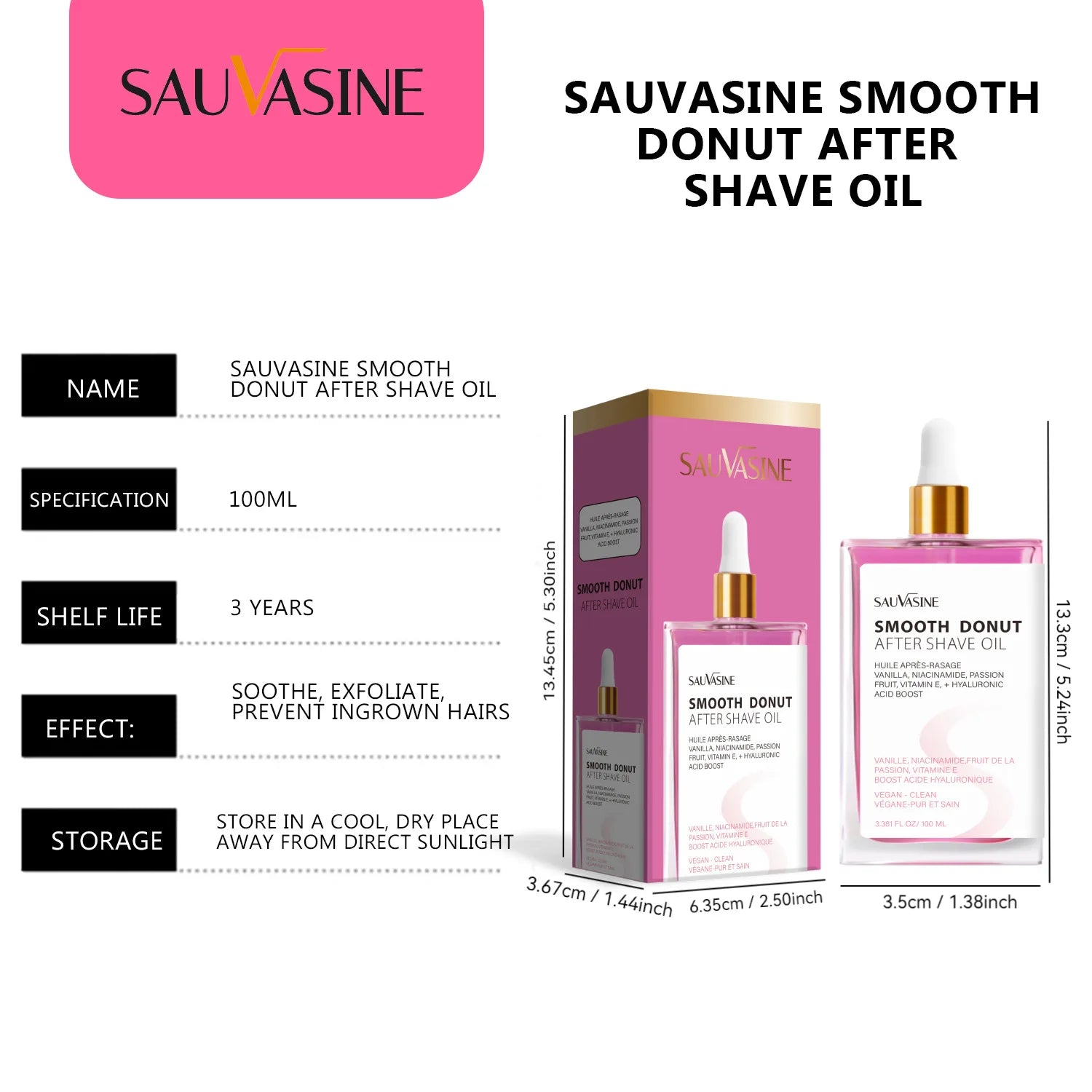 Niacinamide Vitamin E Moisturizing Smoothing After Shave Oil for Women