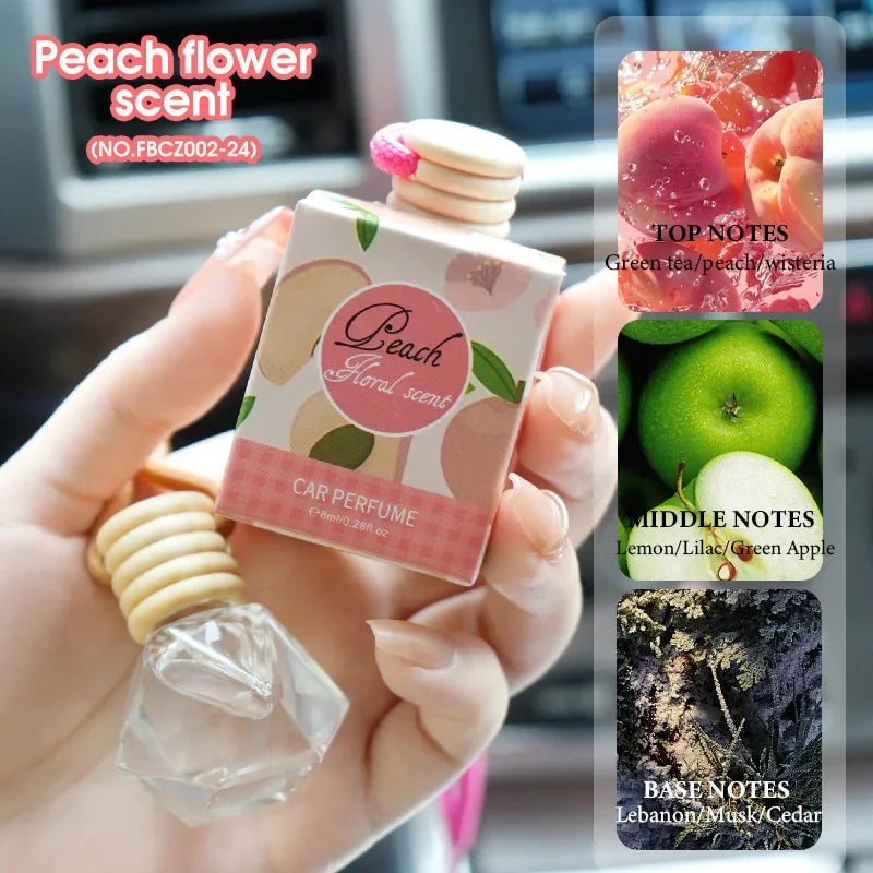 Car Hanging Perfume Diffuser Air Outlet Freshener Fragrance Pendant Long-Lasting Deodorant Jasmine Aromatherapy Decor Accessorie