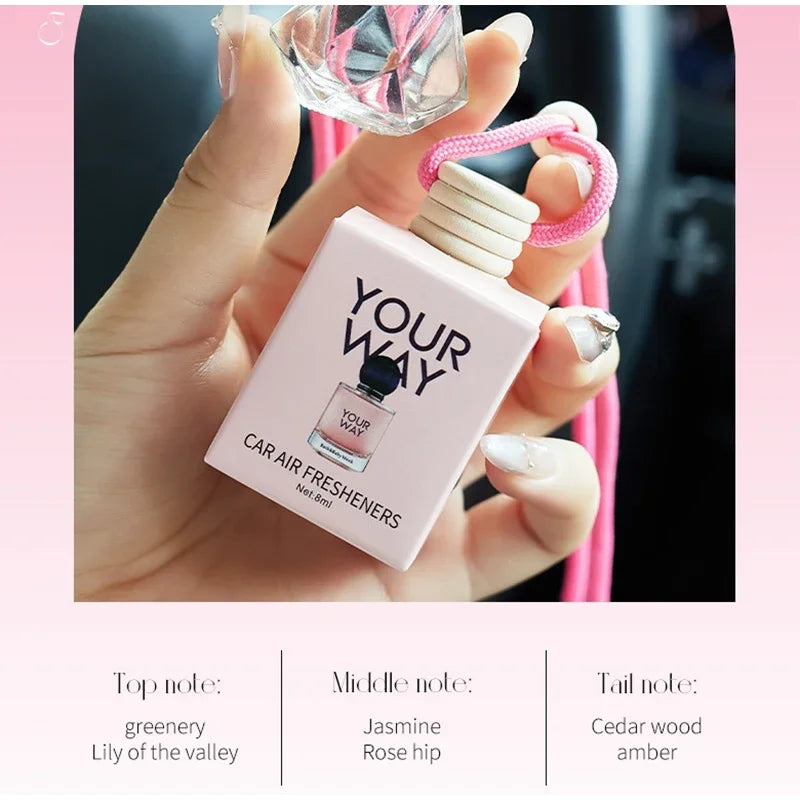 Car Hanging Perfume Diffuser Air Outlet Freshener Fragrance Pendant Long-Lasting Deodorant Jasmine Aromatherapy Decor Accessorie
