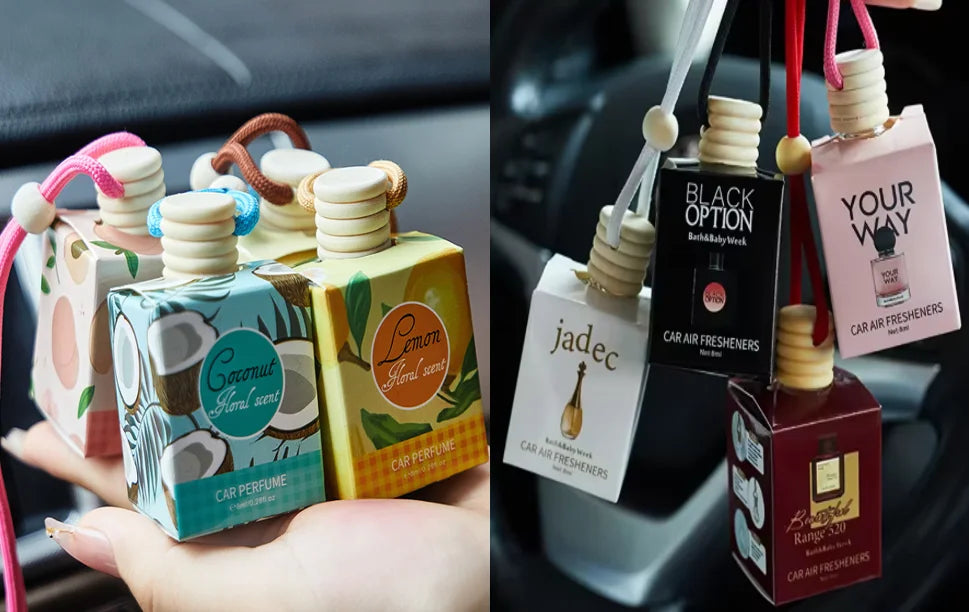 Car Hanging Perfume Diffuser Air Outlet Freshener Fragrance Pendant Long-Lasting Deodorant Jasmine Aromatherapy Decor Accessorie