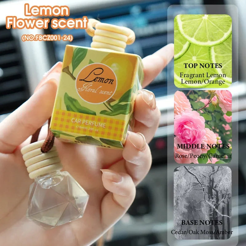 Car Hanging Perfume Diffuser Air Outlet Freshener Fragrance Pendant Long-Lasting Deodorant Jasmine Aromatherapy Decor Accessorie