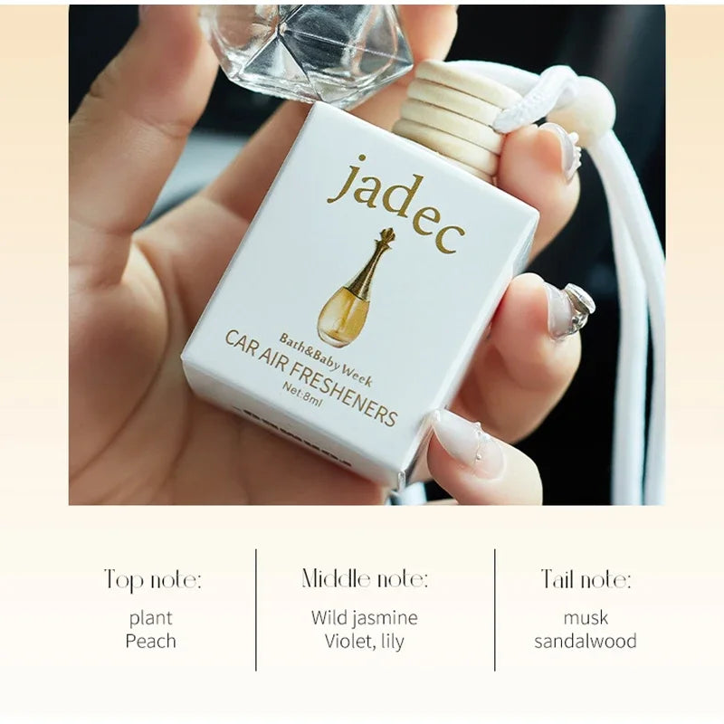 Car Hanging Perfume Diffuser Air Outlet Freshener Fragrance Pendant Long-Lasting Deodorant Jasmine Aromatherapy Decor Accessorie