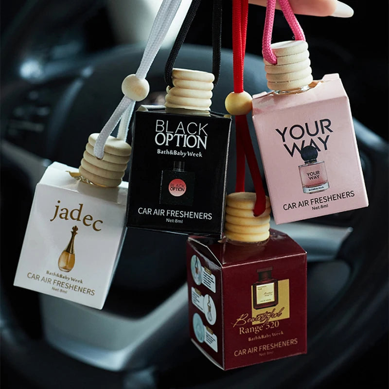 Car Hanging Perfume Diffuser Air Outlet Freshener Fragrance Pendant Long-Lasting Deodorant Jasmine Aromatherapy Decor Accessorie