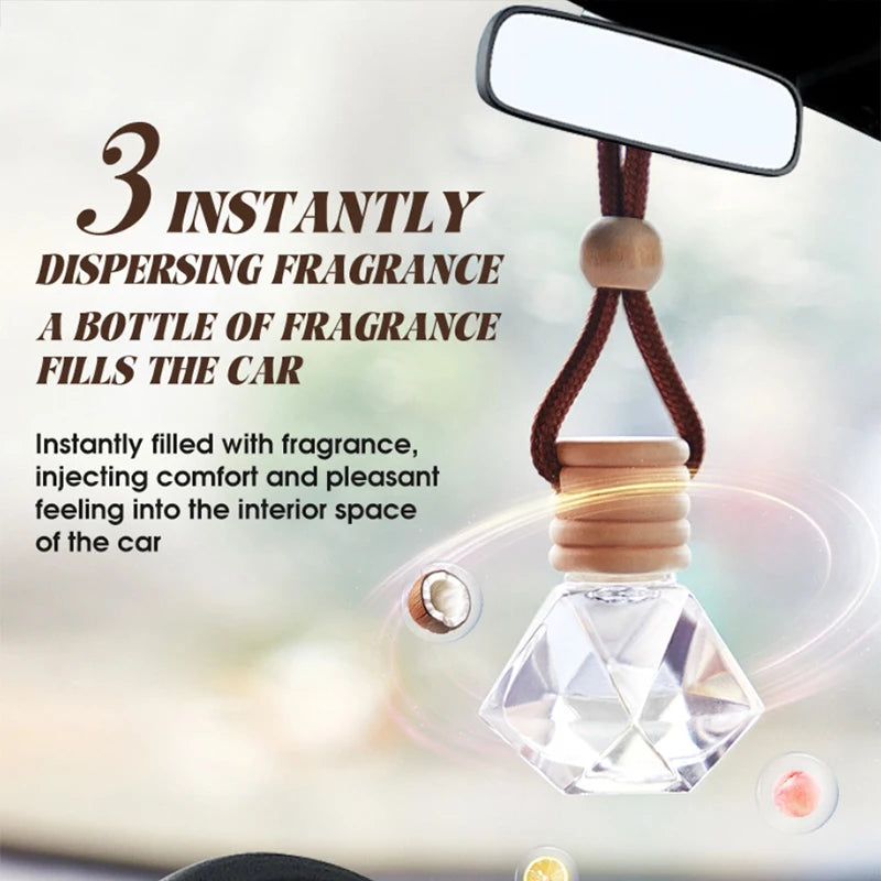 Car Hanging Perfume Diffuser Air Outlet Freshener Fragrance Pendant Long-Lasting Deodorant Jasmine Aromatherapy Decor Accessorie