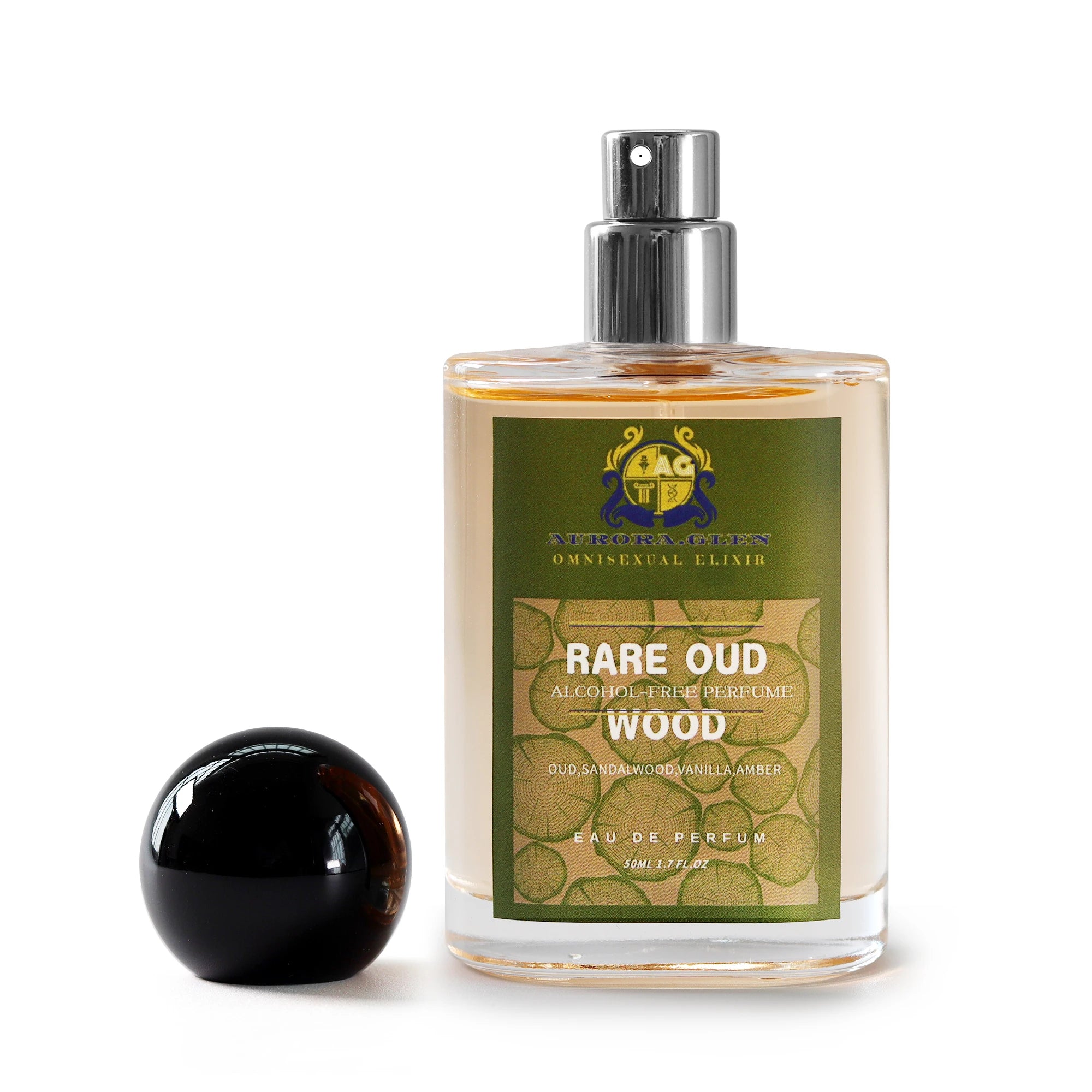 Rare Oud Wood Alcohol-free Unisex Perfume Aromatic Woody Fragrance with Oud, Sandalwood & Amber Long-Lasting EDP 50ml parfum