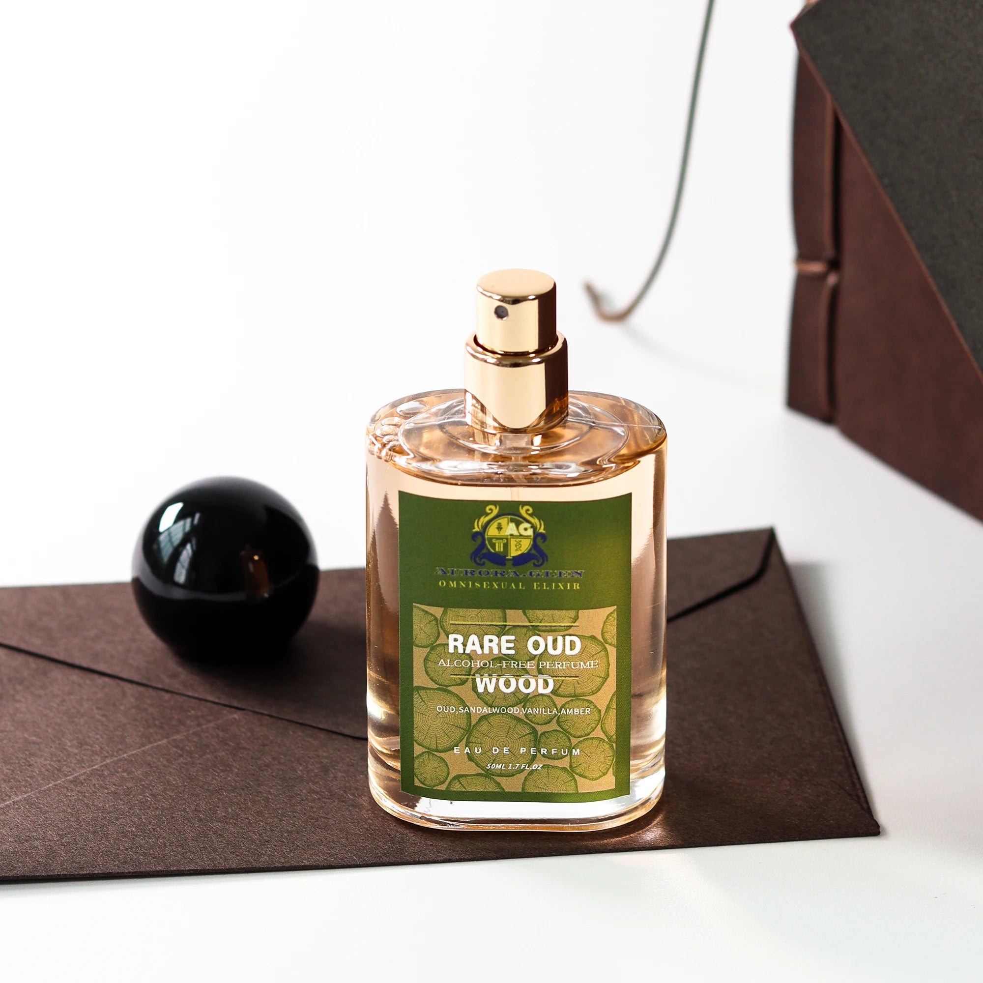 Rare Oud Wood Alcohol-free Unisex Perfume Aromatic Woody Fragrance with Oud, Sandalwood & Amber Long-Lasting EDP 50ml parfum